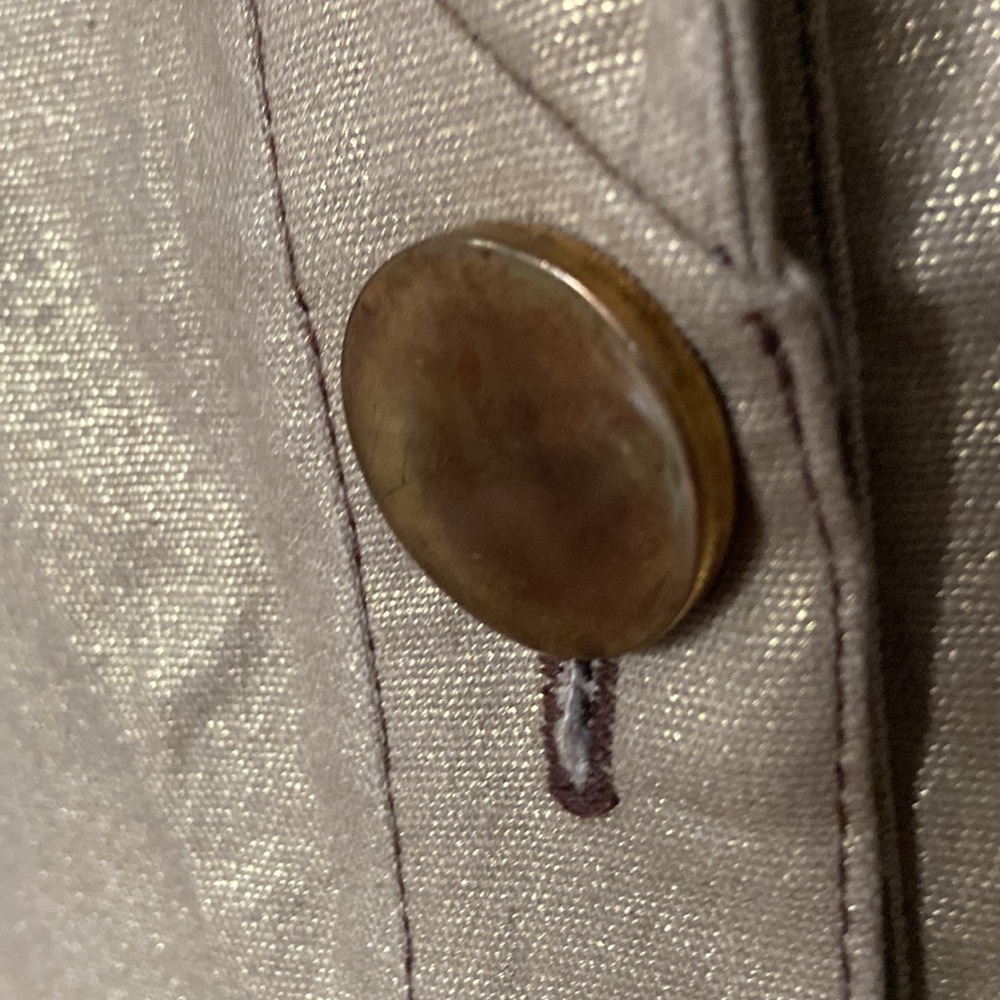 Cache Metallic Gold Linen Jacket With Gold Plated… - image 3